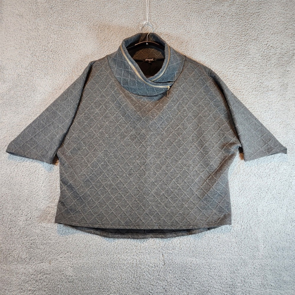 Papa Vancouver Pullover Top Womens L Short Sleeve Contemporary Fashion Comfort‎